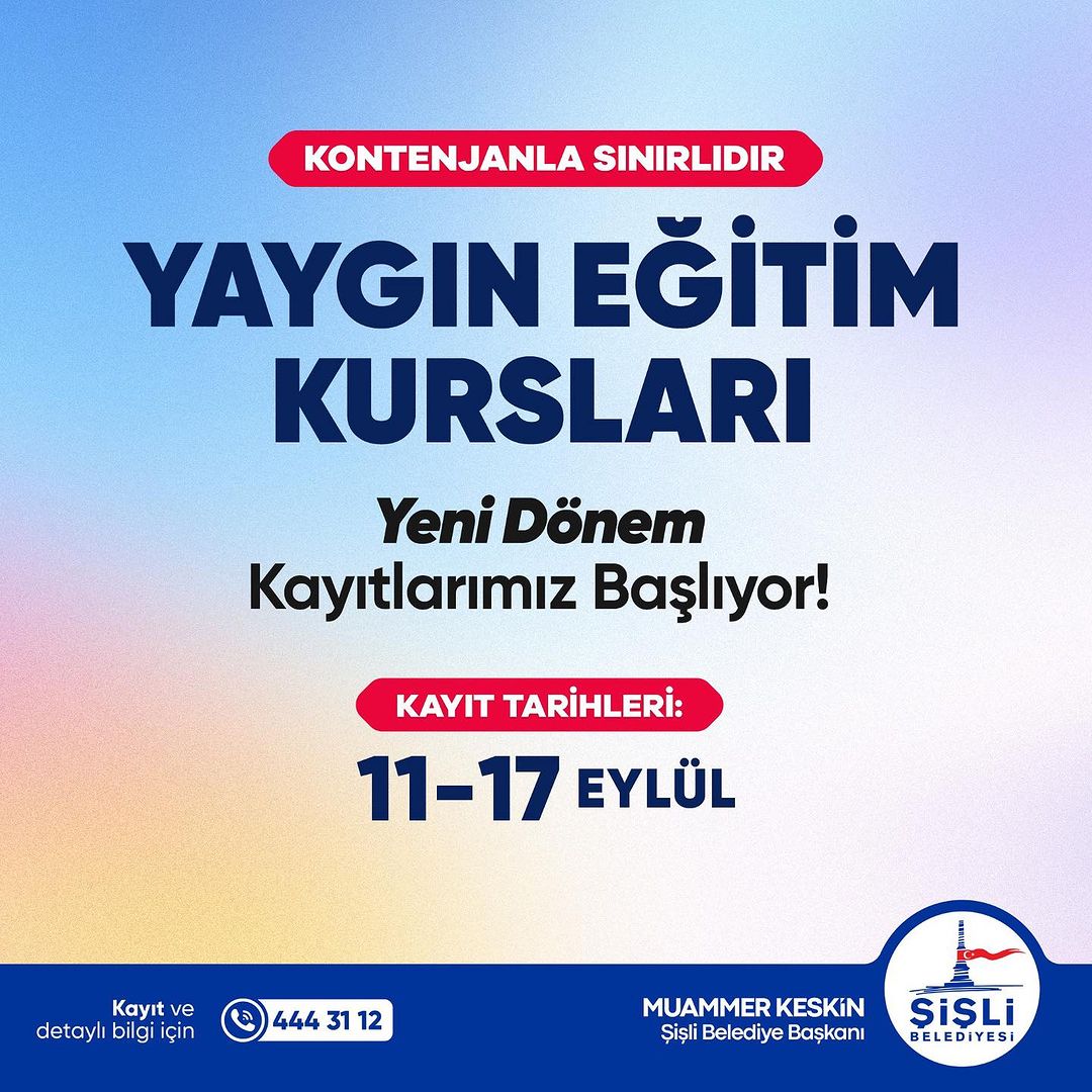 Şişli belediyesi - Yaygın Eğitim Kursları
